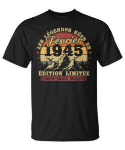 Vintage February 1945 Retro Birthday 80 Years Old Men's Unisex T-Shirt