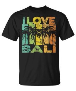 Vintage Indonesia Holidays Bali Palm Trees I Love Bali Unisex T-Shirt