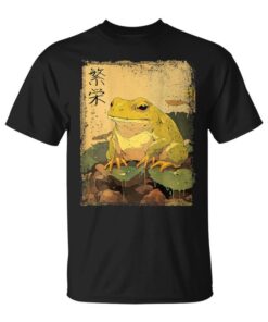 Vintage Japanese Landscape Frog Kanji Unisex T-Shirt
