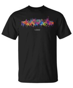 Watercolor Souvenir Sky Line Cádiz Spain Espana Unisex T-Shirt