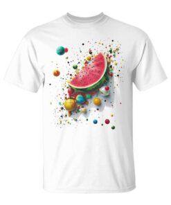 Watermelon Colorful Planets Fruits Graphic Art Unisex T-Shirt