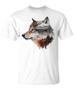 Wolf Mountains Landscape Animal Art Animal Lover Wolf Unisex T-Shirt
