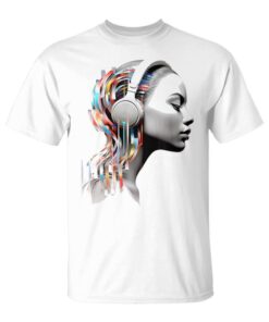 Women Headphone Art Colorful Abstract Graphic Unisex T-Shirt