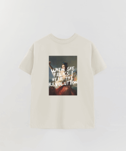 Art Collection 15 When She Talks Printed Oversized T-Shirt