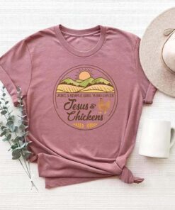 Religious Country T-Shirt Of Jesus And The Chickens