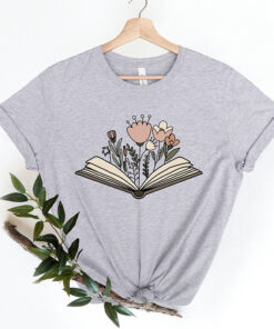 Floral T-Shirt For Book Lovers