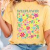 Bohemian T-Shirt With Flowers In Bright Pastel Shades
