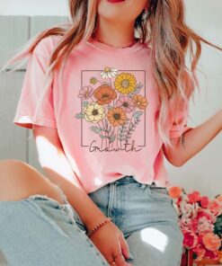 Inspirational T-Shirt With Wildflower Growth Graphic
