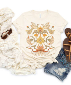 Pastel Floral Bird T-Shirt