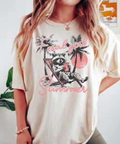 Western Feral Girl Summer Raccoon T-Shirt