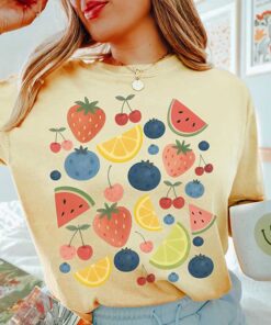 Tropical Summer Vacation T-Shirt With Fruit