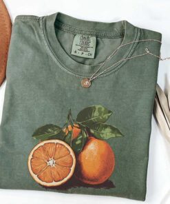 Vintage T-Shirt With Orange Pastel Print