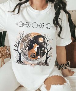 Whimsigoth Fox Witchy Moon T-Shirt