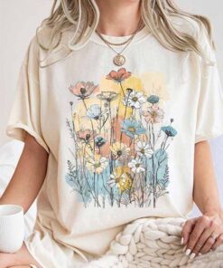 Bohemian Gardener T-Shirt With Wildflowers From Comfort Colors