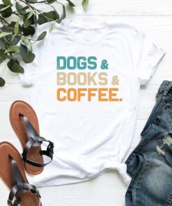 Coffee T-Shirt With Dog Books