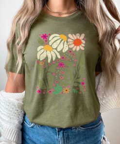 Floral T-Shirt Gift For Ladies With Wildflowers