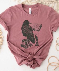 Raven T-Shirt Reading A Book