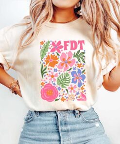 T-Shirt With Subtle Flowers In Protest Against Trump