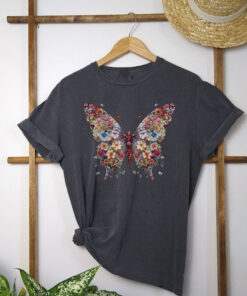 Floral Shirt With Butterflies | T-Shirt With Butterflies