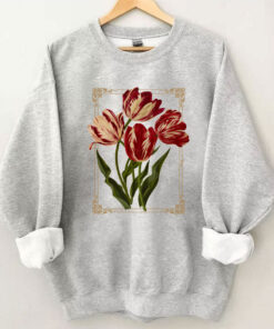 Sweatshirt With Botanical Flowers