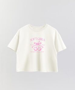 Coquette Soft Girls Printed Crop T-Shirt