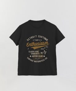 Vg Enthusiasm Vintage Motorcycle Printed Basic T-Shirt