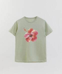 Basic Hibiscus Printed T-Shirt 0