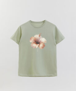 Basic Printed T-Shirt Hibiscus B2