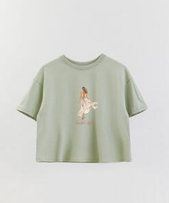 Coastal Style Printed Crop T-Shirt