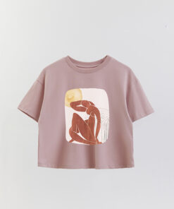 Printed Crop T-Shirt Art 134