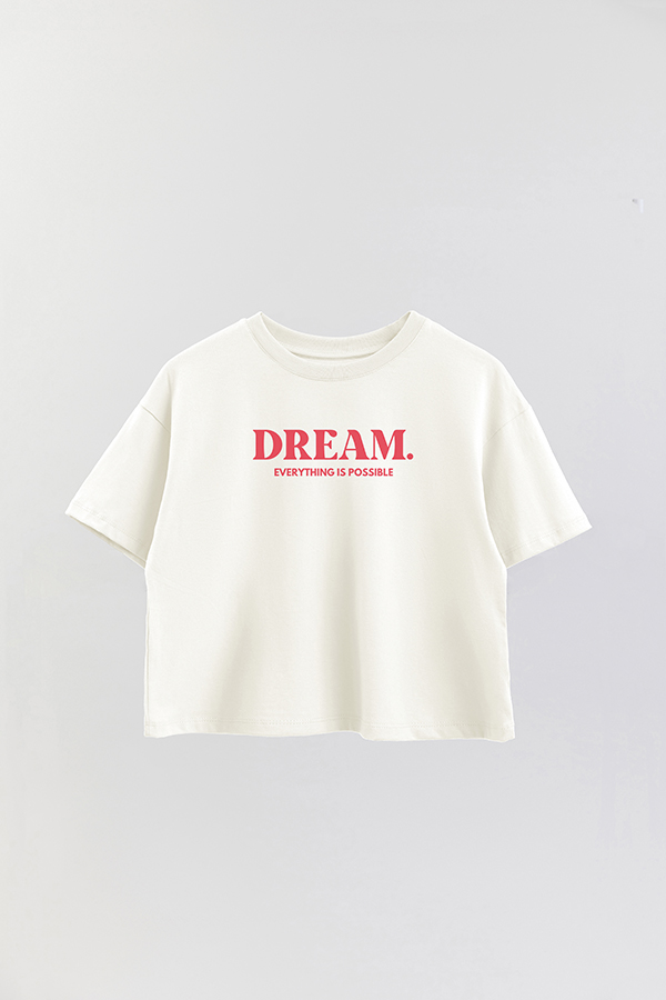 Red Dream Printed Crop T-Shirt