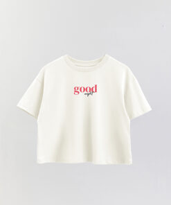 Red Good Printed Crop T-Shirt