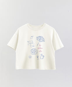 Italy L'Isola Printed Crop T-Shirt