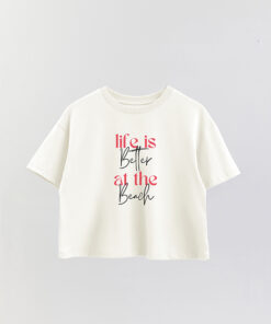Red Life Printed Crop T-Shirt
