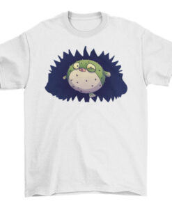 Fish Water Illustration and Cartoon Animal Game T-Shirt