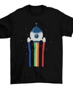 Colorful Universe Space Rocket and Starship T-Shirt