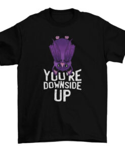 Funny Cute Purple Bat T-Shirt - You're Downside Up Quote T-Shirt