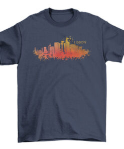 Watercolor Lisbon Skyline T-Shirt