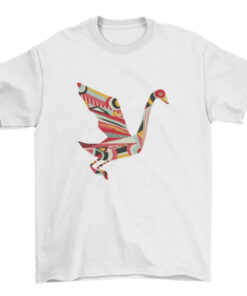 Geometric Shapes and Birds Graphic Tee T-Shirt