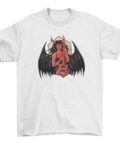 Dark Red Demon Guitarist Music Jamming T-Shirt