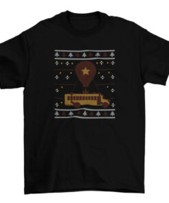 Christmas Battlebus Tee Shirt - Festive Holiday Bus Graphic Top T-Shirt