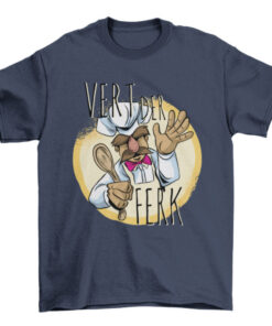 Funny Cooking Chef T-Shirt with Cartoon Characters & Drinks T-Shirt