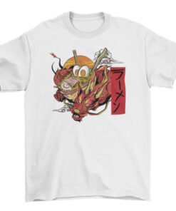 Ramen Dragon Graphic Tee - Japanese Noodle Shirt for Men and Women T-Shirt