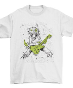 Guitar and Tiger Graphic Tee for Music Lovers T-Shirt