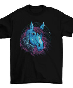 Neon Horse Graphic Tee Shirt for Men and Women T-Shirt