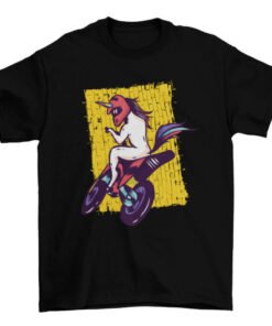 Unicorn Bike Riding Tee Shirt for Cyclists T-Shirt