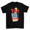 1st Grade Education Quote T-Shirt in Bold Red and Blue Font on Yellow Grunge Backdrop T-Shirt