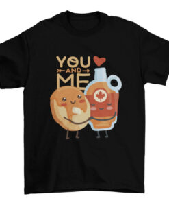 Cute Cartoon Pancake and Maple Syrup Couple for Valentine's Day T-Shirt
