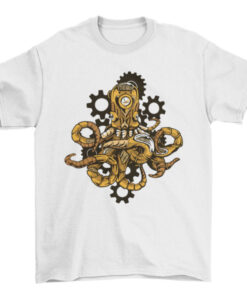 Steampunk Octopus Gears T-Shirt - Awesome Fashion Technology T-Shirt