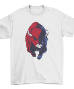 Red and Blue Bison Graphic Tee Shirt T-Shirt